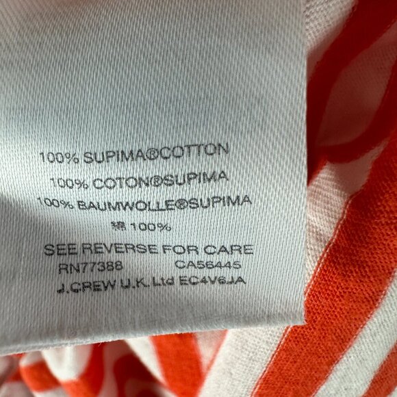 J Crew Top Womens Small Supima Cotton Crewneck Tee Short Sleeve Pullover Striped - Picture 6 of 8